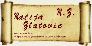 Matija Zlatović vizit kartica